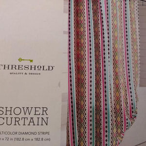 NEW BEAUTIFUL INDIAN PATTERN FABRIC SHOWER CURTAIN